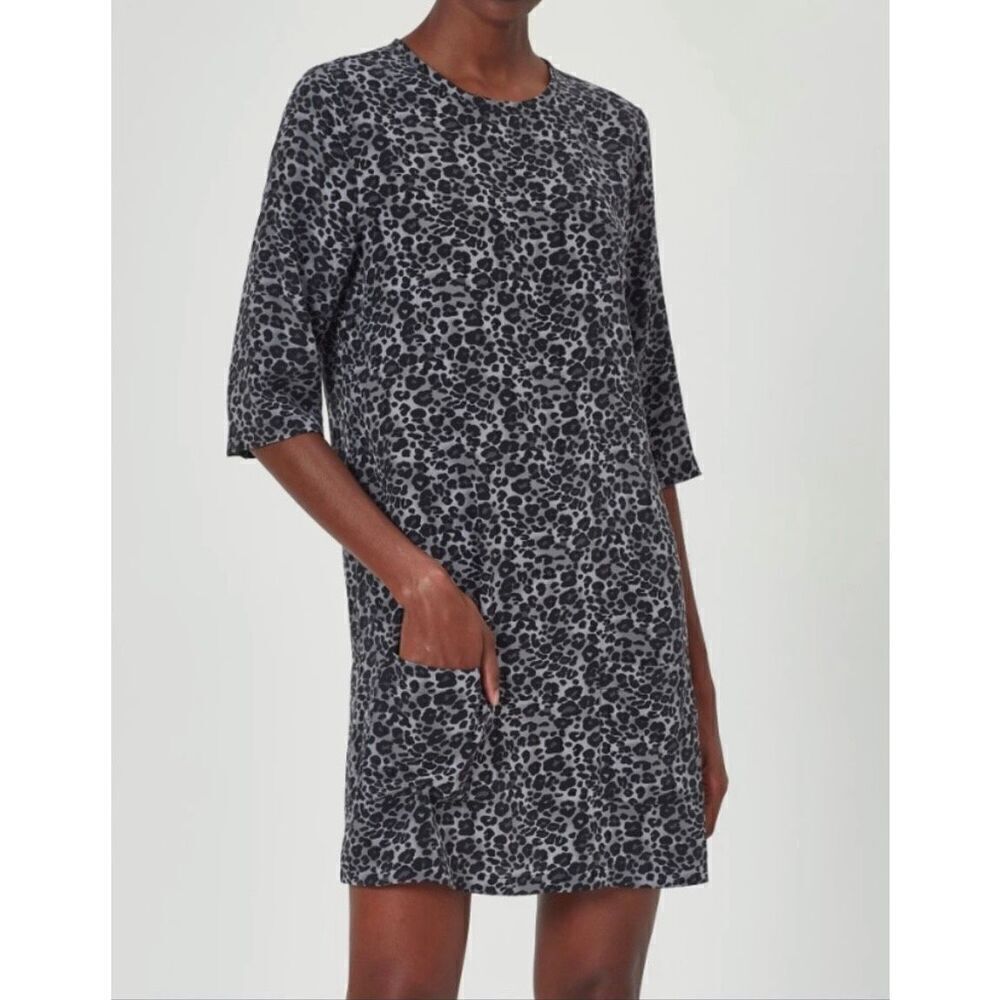 Equipment Aubrey Silk Mini Dress with Leopard Print size medium
